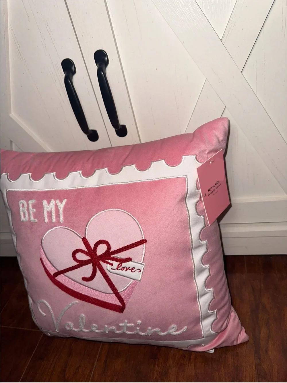 Juicy Couture Pink Velour 'Be My Valentine' Decorative Throw Pillow